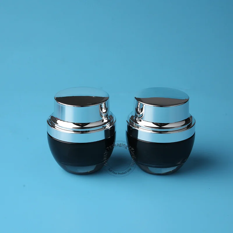 Пустая стеклянная банка для крема 30 г Черная Женская Косметическая флакон лица