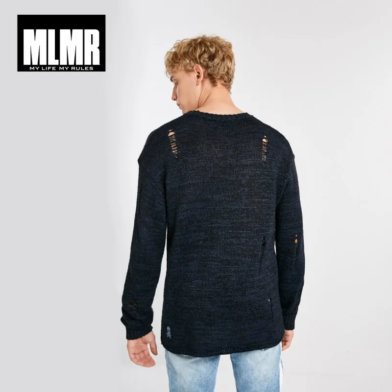 Мужской шерстяной свитер JackJones MLMR вязаный хлопковый пуловер с рисунком уличная