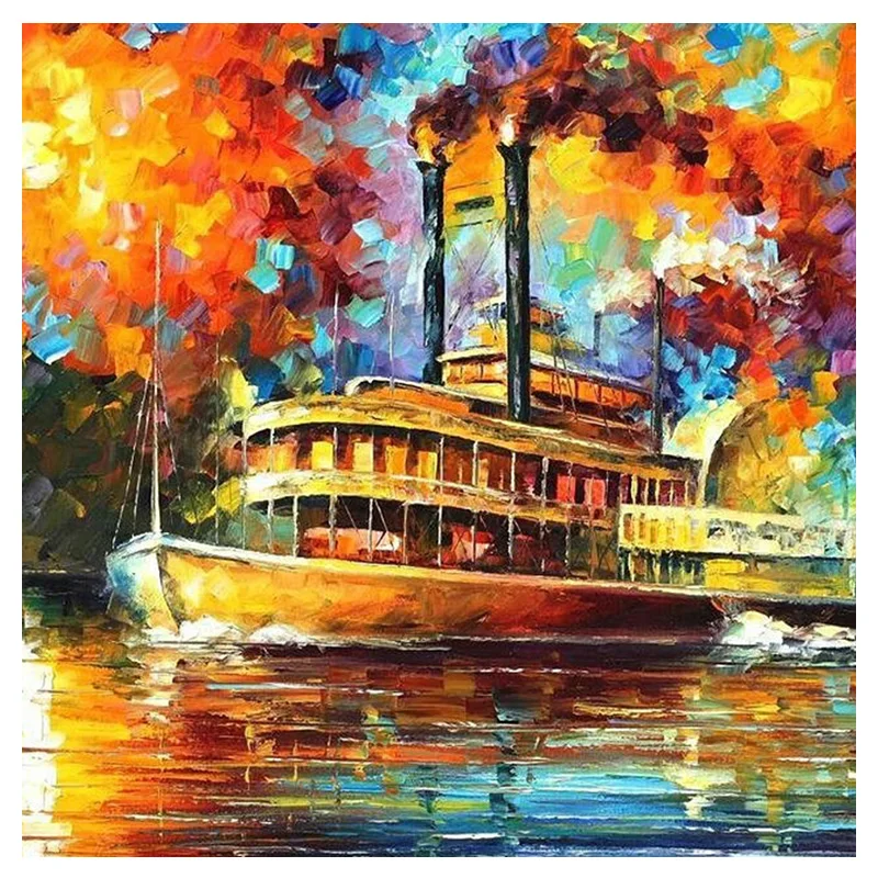 Красочный пейзаж алмазная вышивка круг устройство живопись стразы украшение для