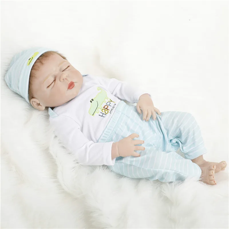 SanyDoll 22 дюйма 55 см силиконовые куклы Реборн милый костюм Спящая кукла фестиваль
