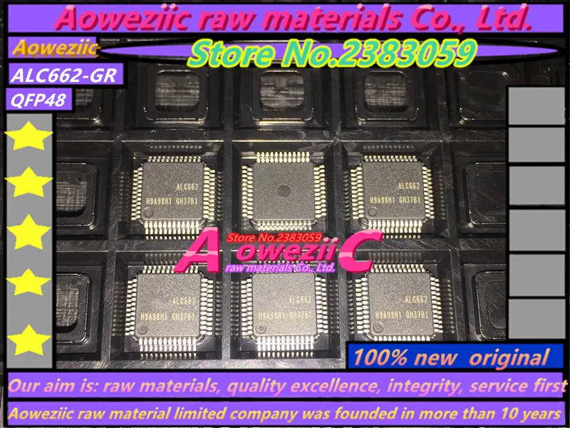 

Aoweziic 100% new original ALC662 ALC662-GR QFP48 Audio control chip
