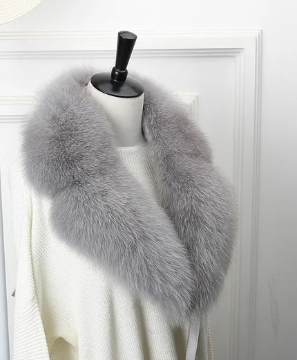 Зима 2019 женская мода роскошный воротник из лисьего меха подходит ко всему|fur fox