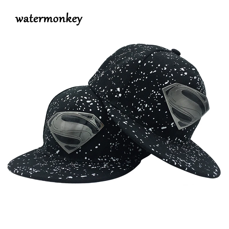 Супермен черный Snapback шляпа Gorras Планас Бейсбол Кепки хип хоп s Gorro для Для мужчин