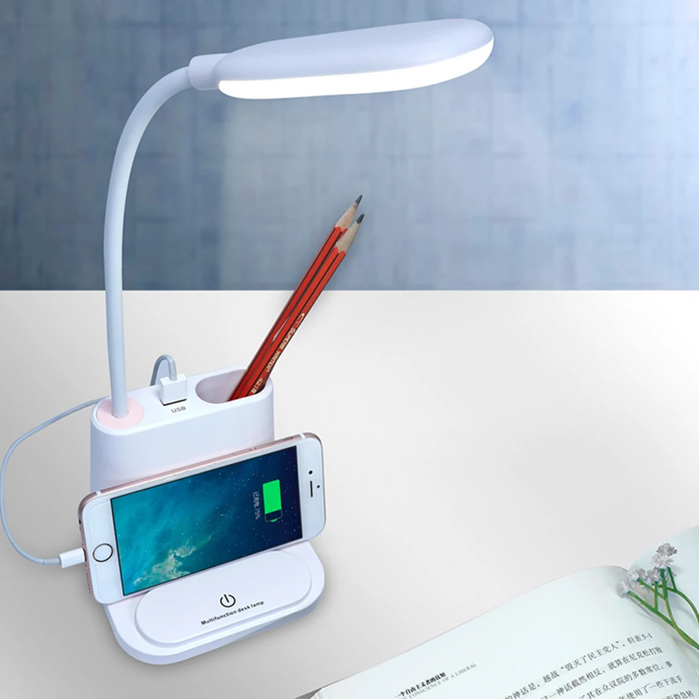 USB перезаряжаемая портативная Светодиодная настольная лампа прикроватная