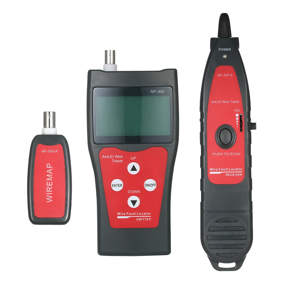 Многофункциональный ЖК-тестер сетевого кабеля RJ11 RJ45 искатель длины провода с 1