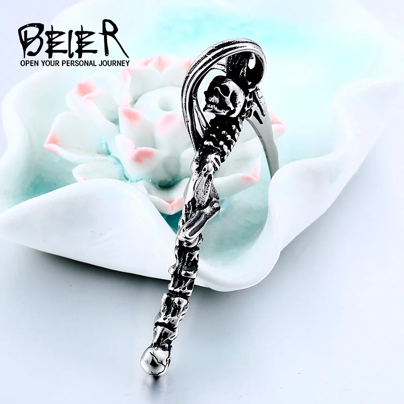 Байер панк Чокеры Нержавеющая сталь цепи ожерелье для мужчин смерть с косой