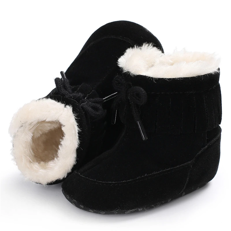 2017 г. Осенняя обувь для новорожденных девочек с кисточками однотонная мягкие