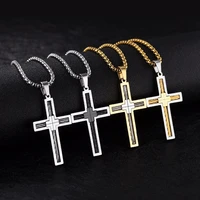 unisex vintage cross necklace pendant jewelry 4 color jesus cross slide pendant necklaces for women classic men necklace