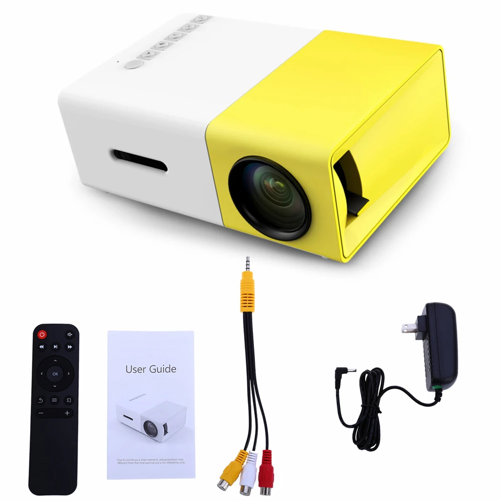 В наличии Coolux YG300 YG 300 Мини ЖК светодиодный проектор мини 400 600LM 1080P видео 320x240