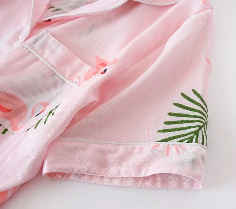 Пижама с коротким рукавом Flamingo летняя женская пижама из 100% хлопка марлей женские