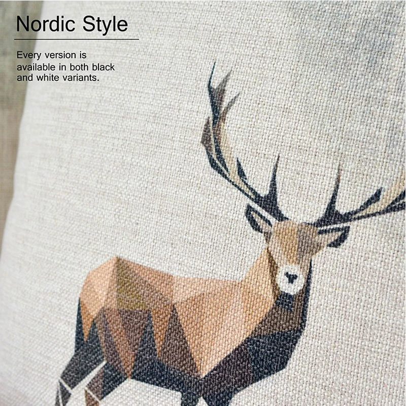 

Nordic Elk Retro elegant Simple modern Pillow Cover Home Decorative Pillows Linen Pillow Case Office Sofa Cushion Cover