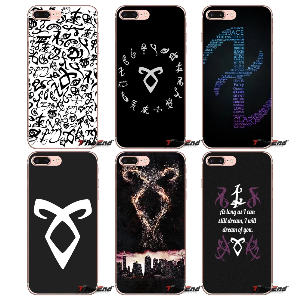 Чехол из ТПУ с логотипом Shadowhunter Runes для iPhone X 4 4S 5 5S 5C SE 6 6S 7 8 Plus Samsung Galaxy J1 J3 J5 J7 A3 A5 2016