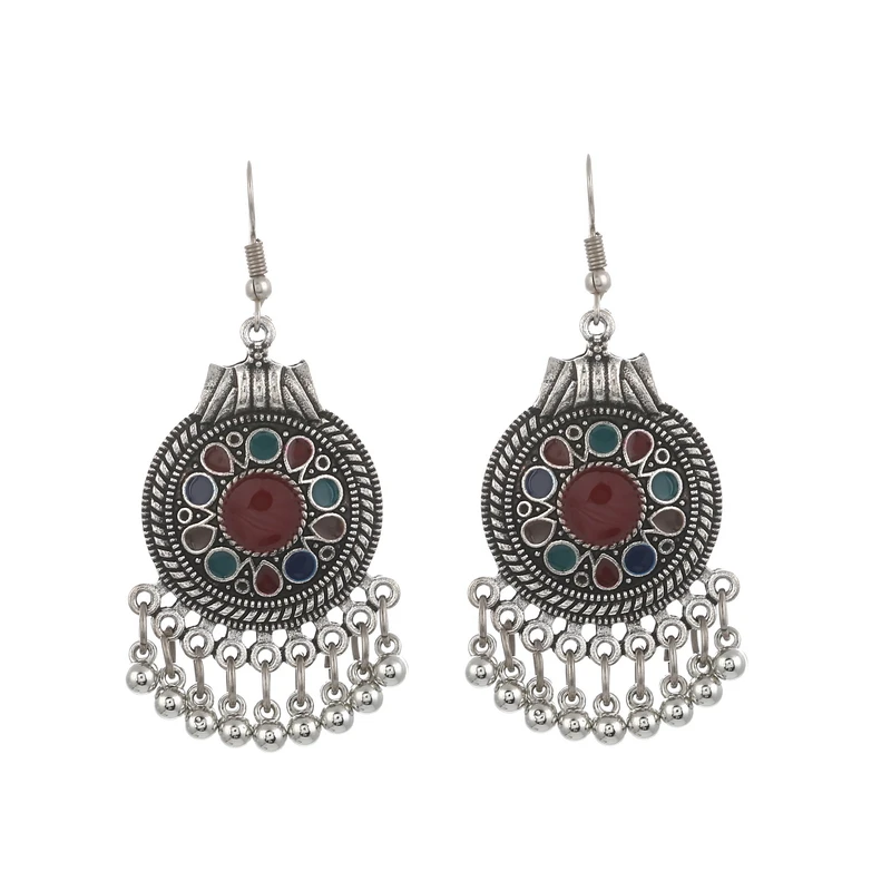 Trendy Ethnic Boho Vintage Drop Dangle Beads Tassel Earrings For Women Bohemian Enamel Jewelry Accessories Fashion Long | Украшения и