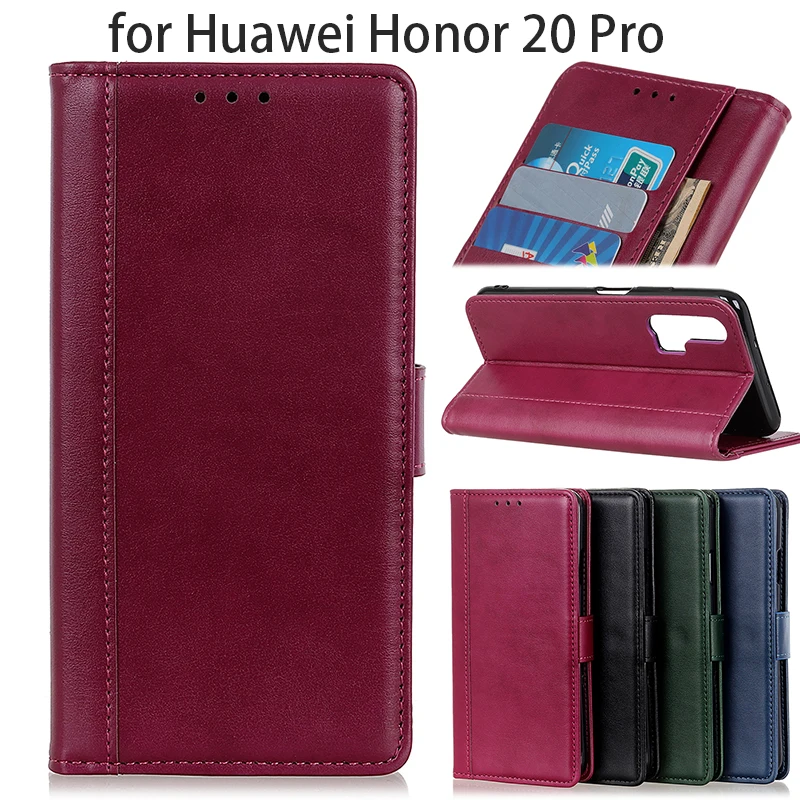 Чехол Кошелек для Huawei Honor 20 простой глянцевый кожаный чехол книжка Винтажный с