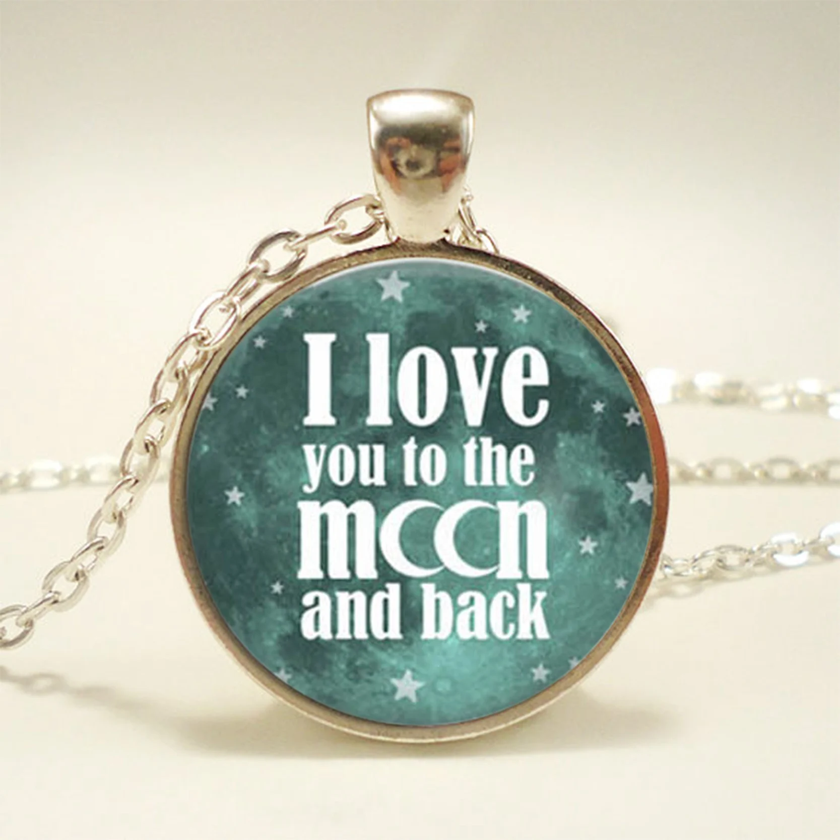 Ожерелье с надписью I love you to the moon and back ожерелье серой луной подарок для нее