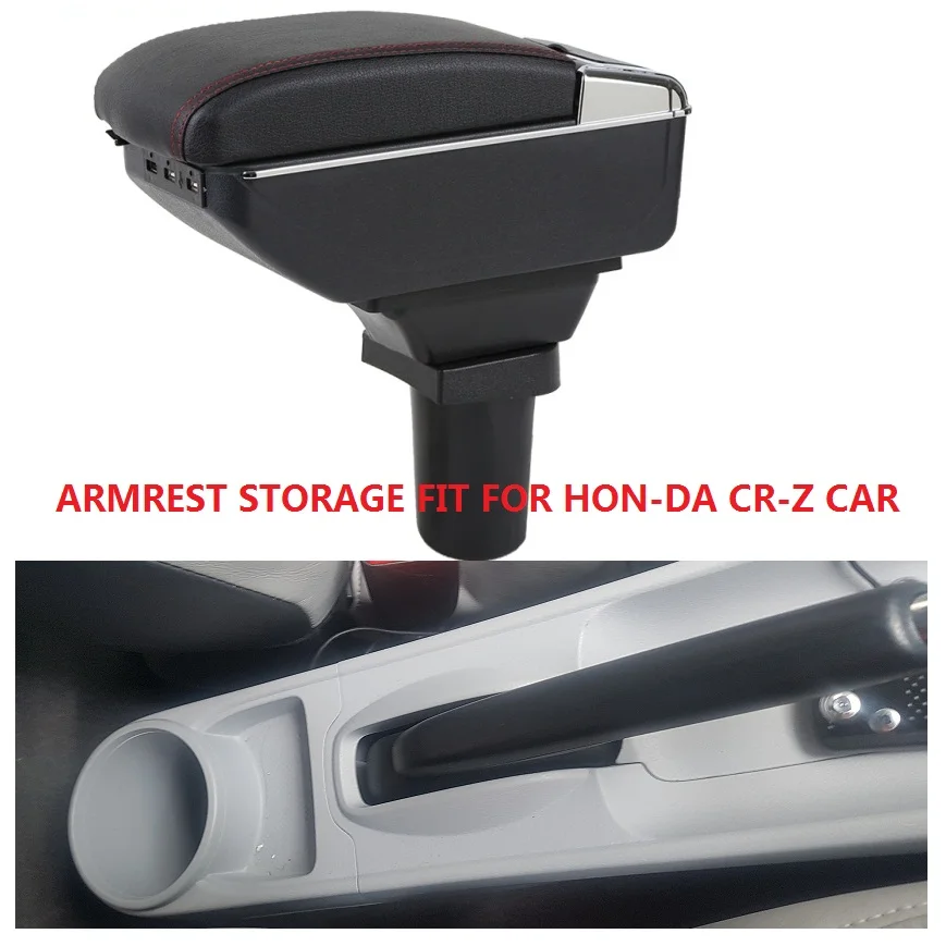 CITYCARAUTO большое пространство+ роскошный+ USB автомобильный подлокотник коробка центральный ящик для хранения данных USB светодиодный Подходит для HONDA CR-Z CRZ kia picanto
