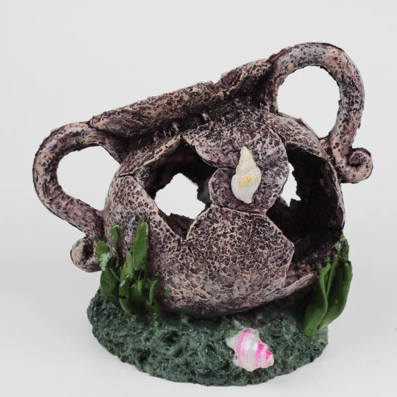 New Mysterious Egyptian Cave Jar With Moss Aquarium Decoration For Cichlid Hiding Fish Tank Artificial Bonsai Vase Ornament | Дом и сад