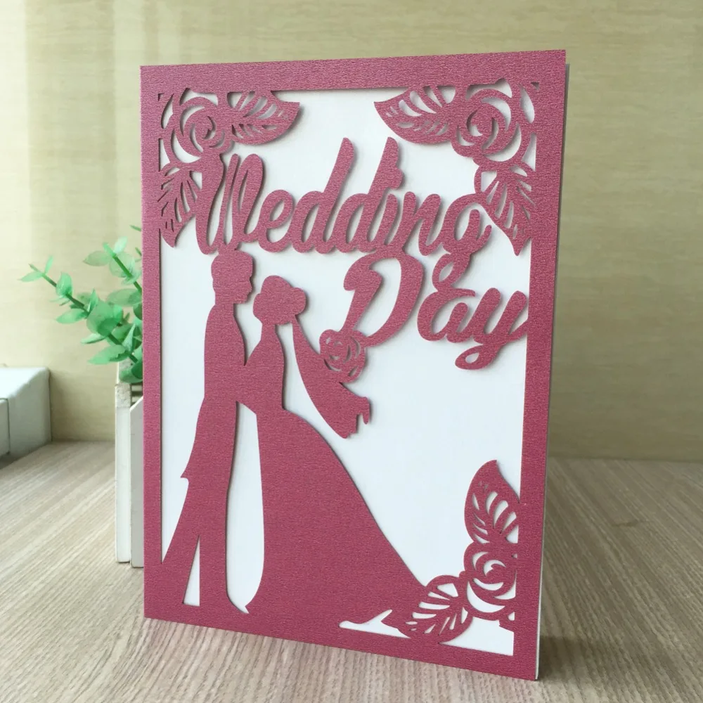 

20Pcs Wedding Anniversary Day Romantic Bride&groom Wedding Invitations card Greeting Birthday Festival Party Invitation Cards