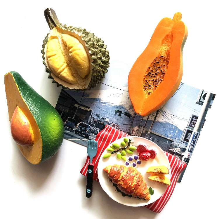 Simulation durian fruit resin refrigerator paste stereo magnetic tape refrigerator decoration