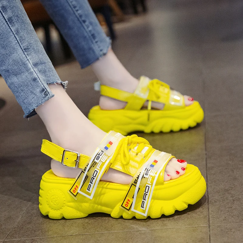 Спортивные кэжуал сандалии женская летняя обувь 2021 новые модные дикие на толстой