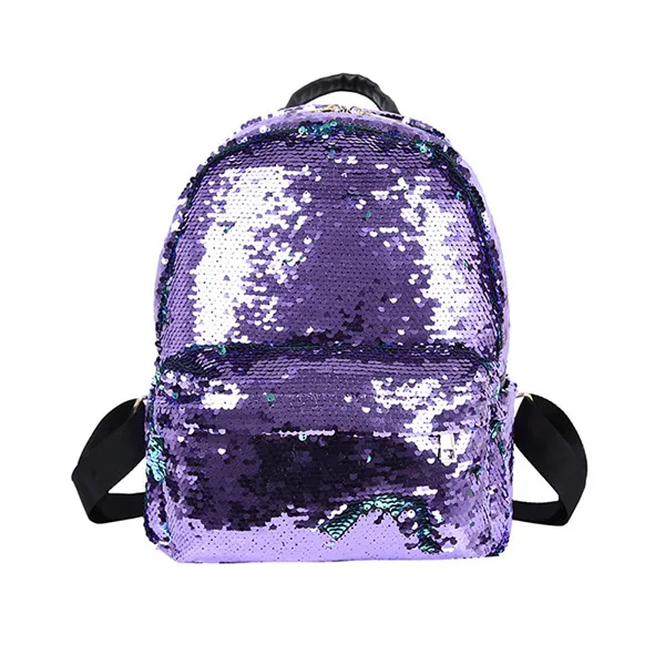 Purple Модный школьный рюкзак с пайетками для девочек, школьный рюкзак, школьный рюкзак, женский рюкзак на плечо, Прямая поставка - Цвет: Purple