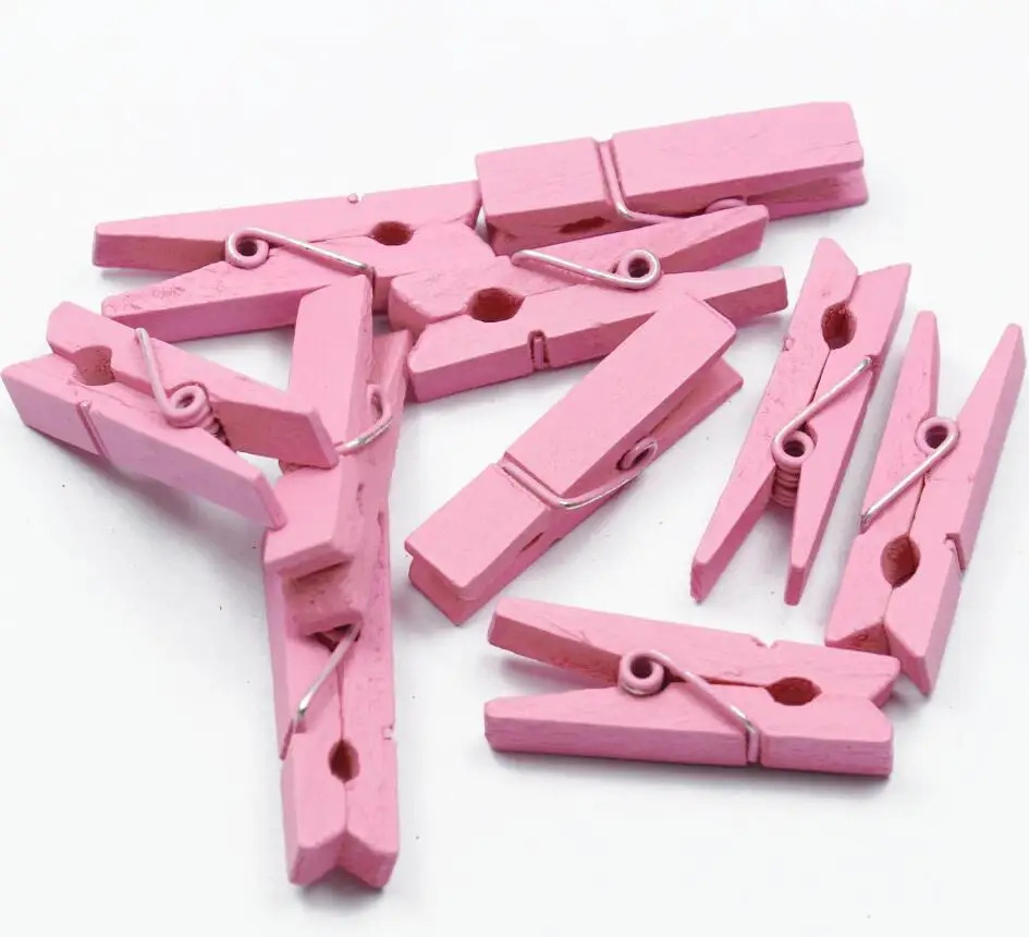 100pcs Colorful Wood Wooden Clothespins Clothes Pegs Pins For Home Office Wedding Party Baby Showers Decoration | Дом и сад