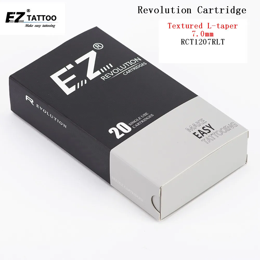 

RCT1207RLT EZ Revolution Tattoo Needles Cartridge Round Liners Textured L-taper 7.0mm for system machines and grips 20 pcs /box