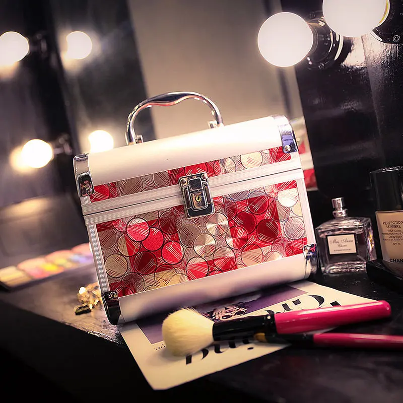 Женский профессиональный алюминиевый чехол для макияжа портативный путешествий