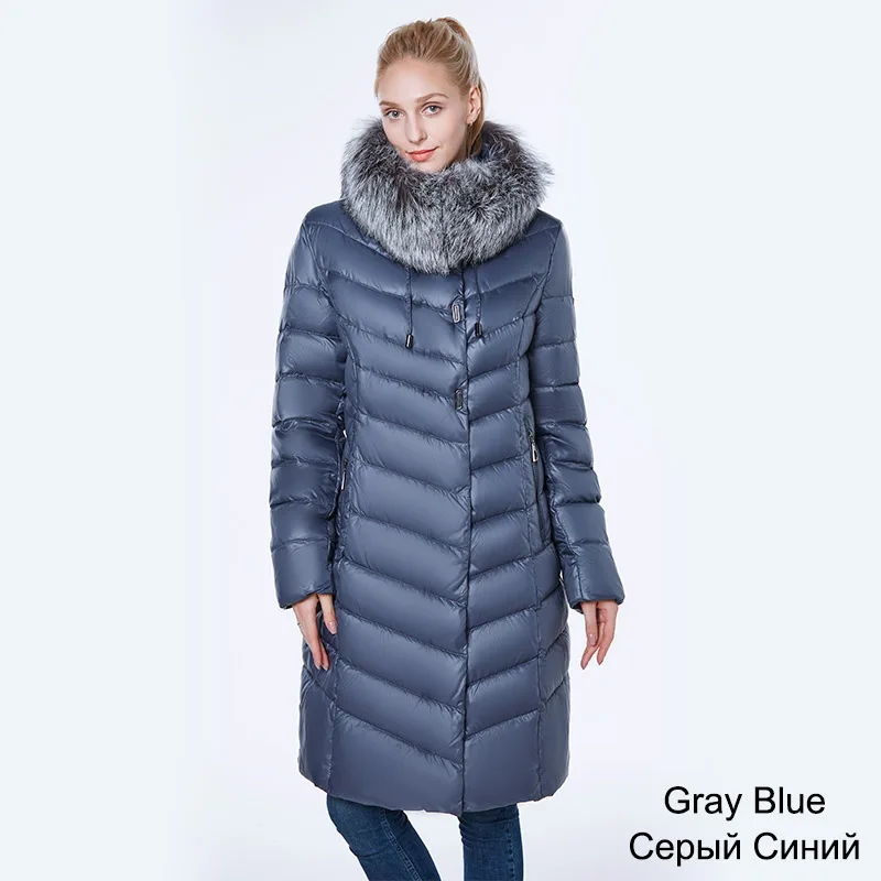 Новая куртка Женская camperas mujer abrigo invierno женщин пальто парка плюс Размер 6xl Silver fox меховой ветрозащитный толстые - Цвет: GBLUE