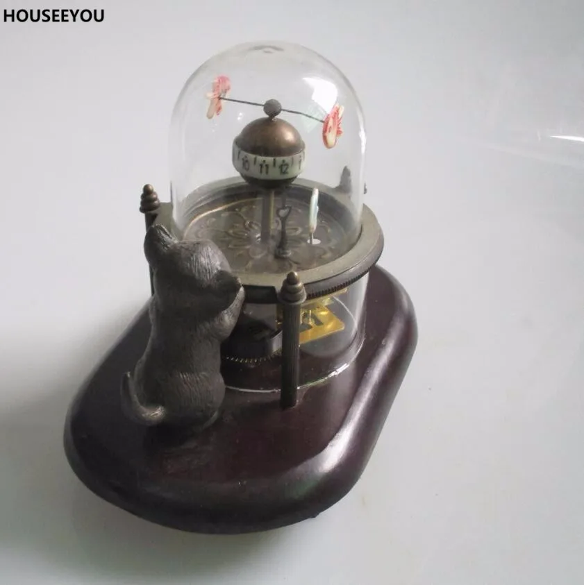 Бронзовые механические часы с деревянной подставкой рамка механический часовой