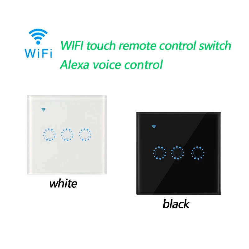 Стандарт ЕС/Великобритании умный WIFI сенсорный выключатель света 3 канала высокая