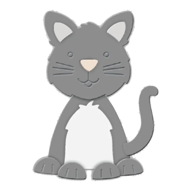 Металлические трафареты с изображением милого кота для рукоделия скрапбукинга