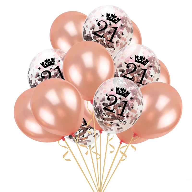 15 шт конфетти латексные шары 18 30 40 50 лет Номер баллон гелия Happy День рождения украшения для взрослых события вечерние поставки
