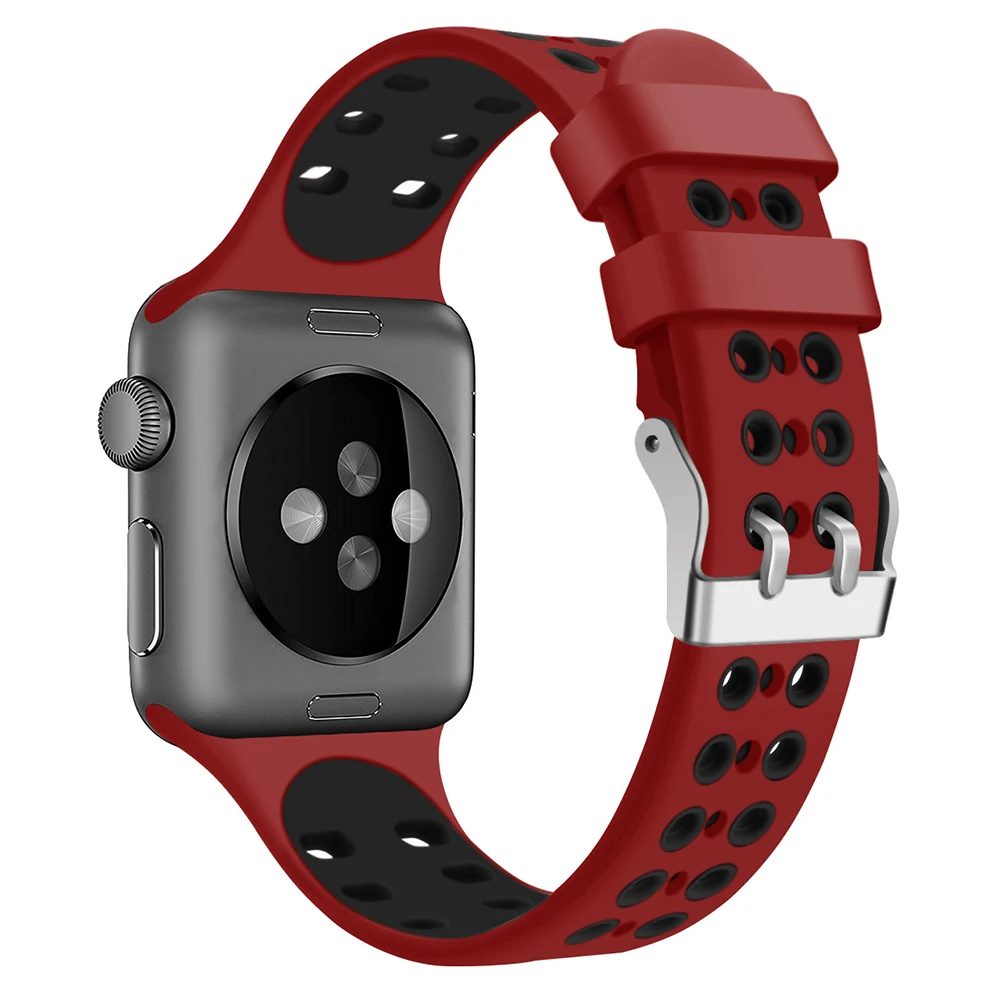 Силиконовые браслеты для часов Apple Watch Водонепроницаемый полые ремешок Высокое