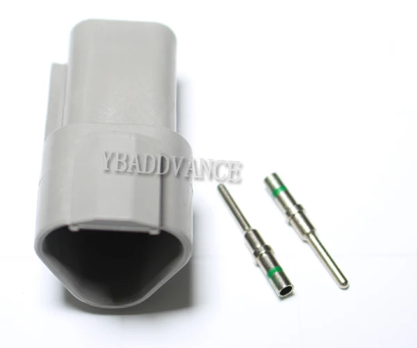 Серые штекерные 3-контактные разъемы в сборе с твердыми круглыми штырьками и