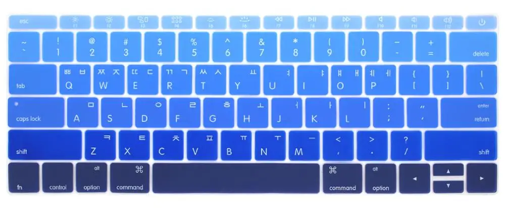 Gradient blue Корейская клавиатура крышка для MacBook не с сенсорной панелью 13pro A1708 retina 12 дюймов A1534 Клавиатура ноутбука защитная пленка - Цвет: Gradient blue