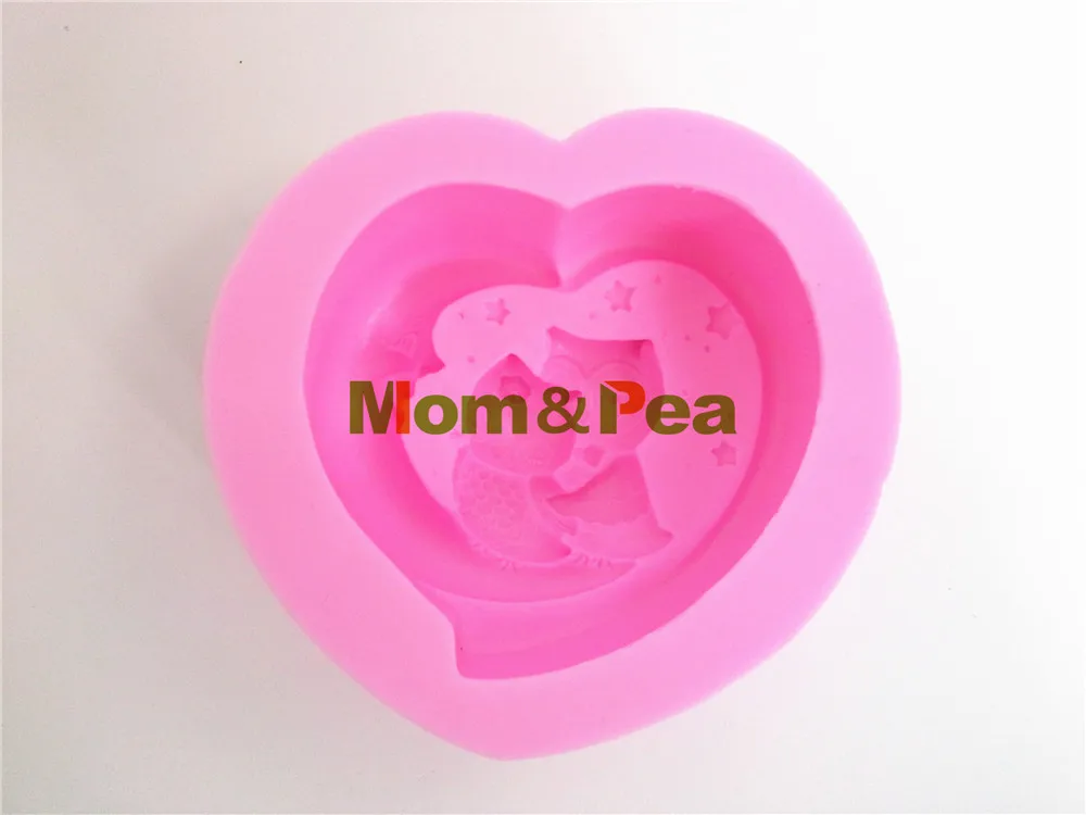 Mom&ampPea 0009 Free Shipping Owls Love Shaped Silicone Soap Mold Cake Decoration Fondant 3D Food Grade Mould | Дом и сад