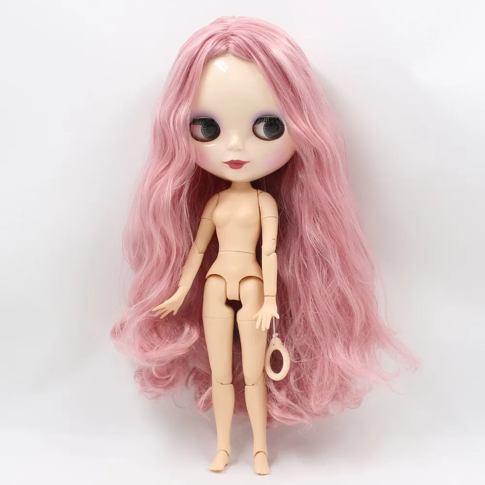 Заводская кукла blyth BL1063/1010 розовые волосы без бахромы/челка блестящая игрушка для тела 1/6 30 см