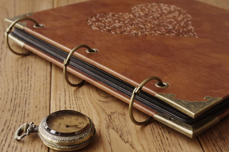 Высококачественные винтажные 25 черных бумажных листов из искусственной кожи