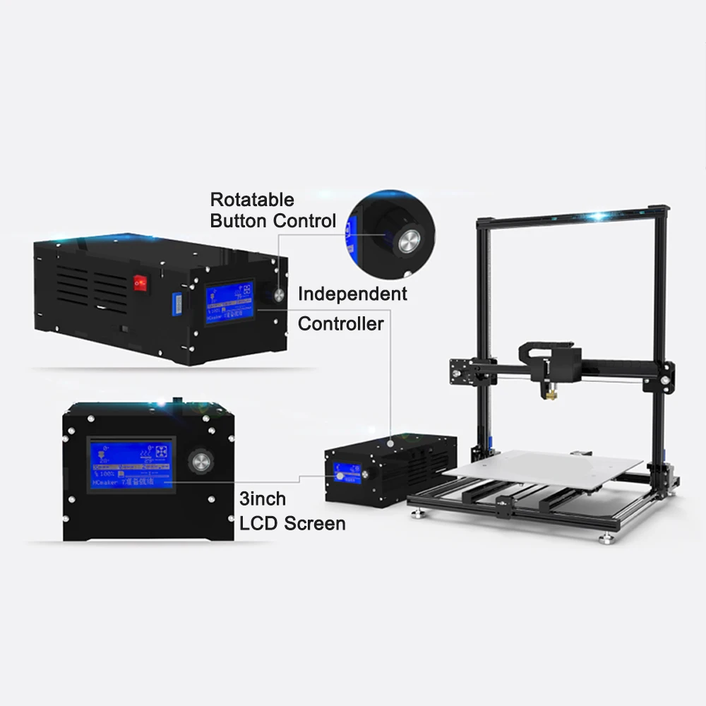 HCmaker 7 3D Printer MK9 Extruder Multi-Language Large Kit DIY High Precision Drucker 3.5 inch Screen PLA ABS | Компьютеры и офис