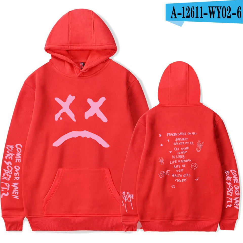 red Дропшиппинг Lil Peep толстовки Hell Boy Lil. peep для мужчин wo для мужчин пуловер с капюшоном для мужчин и женщин Sudaderas Cry детские толстовки с капюшоном - Цвет: red