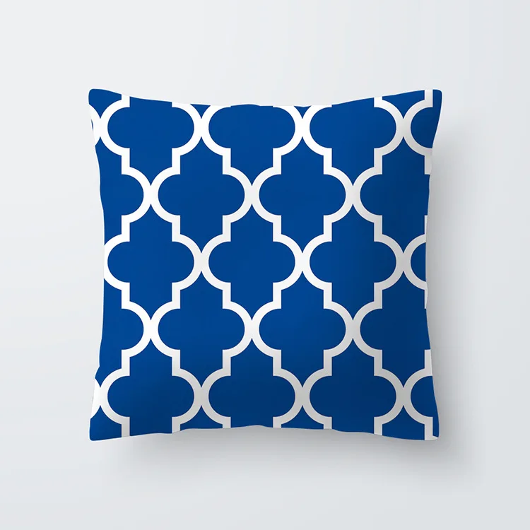 Наволочка на подушку, наволочка Housse coussin 45*45, Наволочка на подушку с геометрическим рисунком, синяя наволочка из полиэстера, наволочки на диванную подушку 40556-1