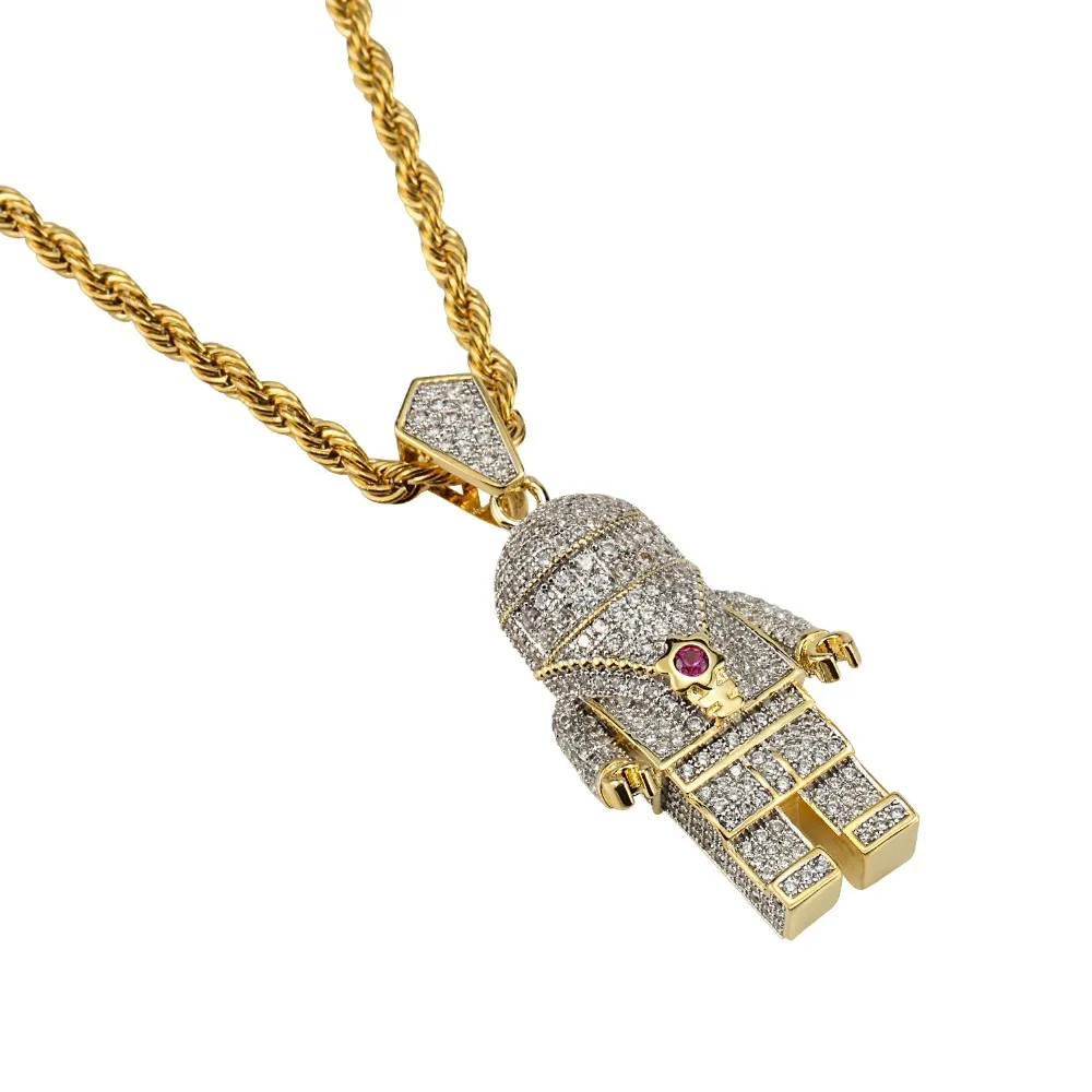 Роскошная подвеска в стиле хип хоп с фианитами и стразами цепочка со льдом