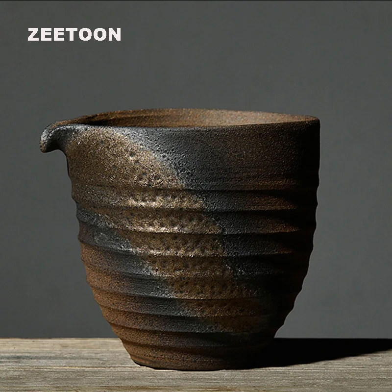 Zen в японском стиле винтажная грубая гончарная ярмарка чашка для справедливости