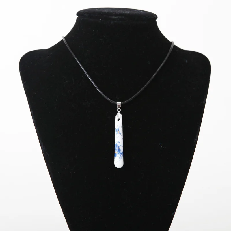 2014 Hot Butterfly Love Flowers Blue And White Porcelain Personalized Knitted Chain Sweater Adjustable Ceramic Necklace N2064 | Украшения и