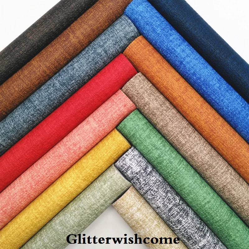 Ткань Glitterwishcome 21x29 см размер A4 винил для бантов тисненная льняная зернистая кожа