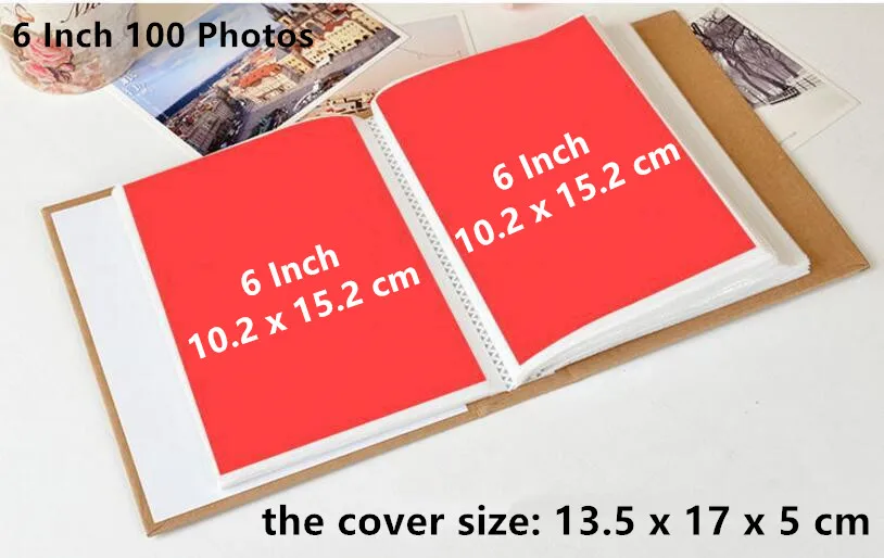 6 inch 100 pcs 4/5/6/7/8 дюймов 100 шт./200 шт. карман Interleaf Тип фотоальбом фото альбом для хранения для детей Скрапбукинг подарок - Цвет: 6 inch 100 pcs