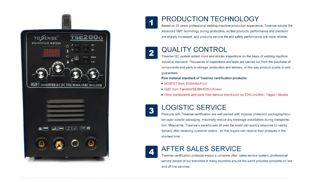 IGBT Инвертор AC/DC TIG/MMA алюминиевый сварочный аппарат TSE200G, новое поколение WSME-200