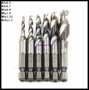 6 шт.компл. 3,4, 5,6, 8,10 мм HSS Сверло спираль заостренный винт кран совершенно новый