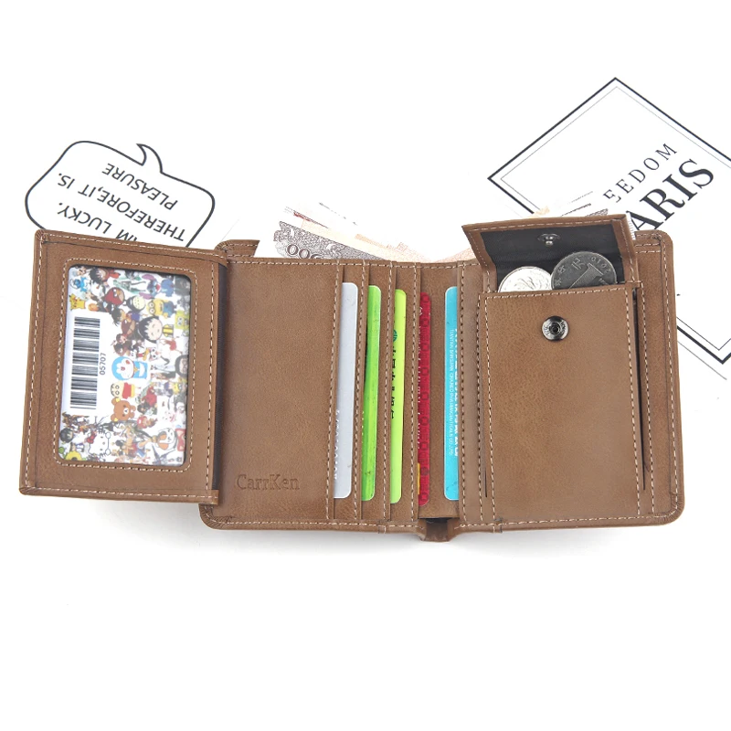 Мужской кошелек модный из мягкой искусственной кожи мужской мини держатель для